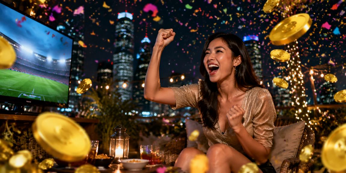 Suasana pasar malam hiburan kasino dengan pencahayaan warna-warni yang meriah di Vietnam